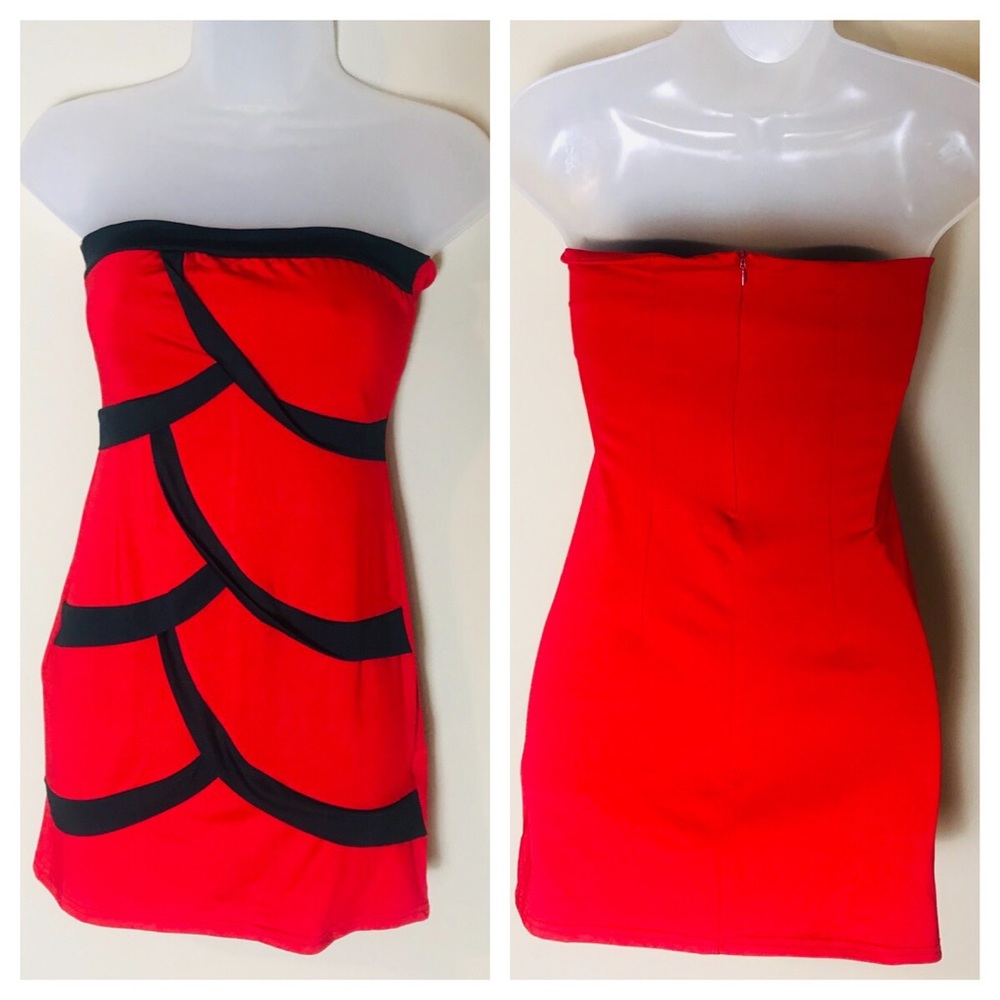 Bodycon Black & Red Dress